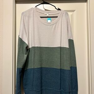 Colorblock Crew Neck Sweater